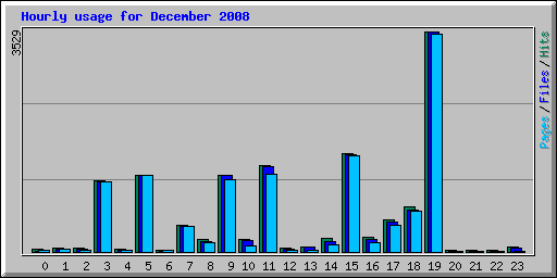Hourly usage for December 2008