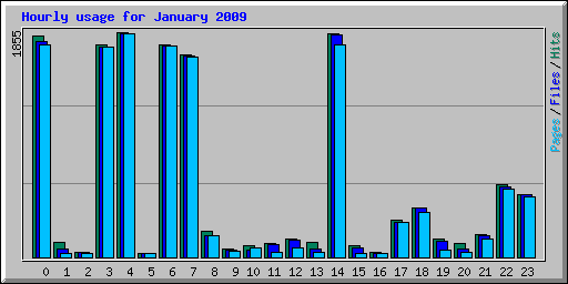 Hourly usage for January 2009