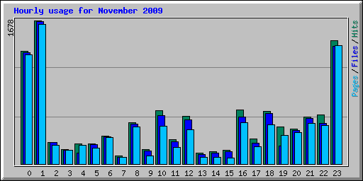 Hourly usage for November 2009