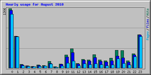 Hourly usage for August 2010