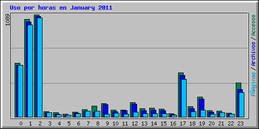 Uso por horas en January 2011