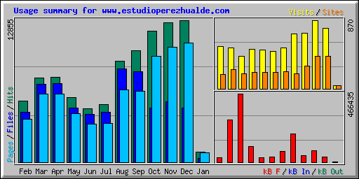 Usage summary for www.estudioperezhualde.com